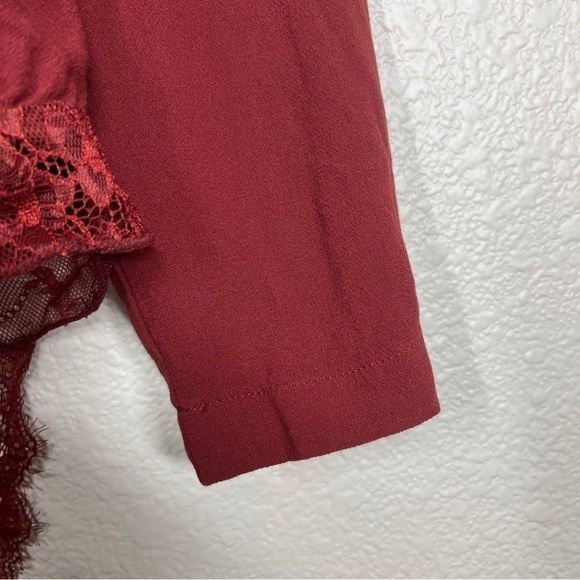 Intimately Free People Bodysuit Elsa Lace Terracotta‎ Surplice Neck Size Small - Picture 5 of 9